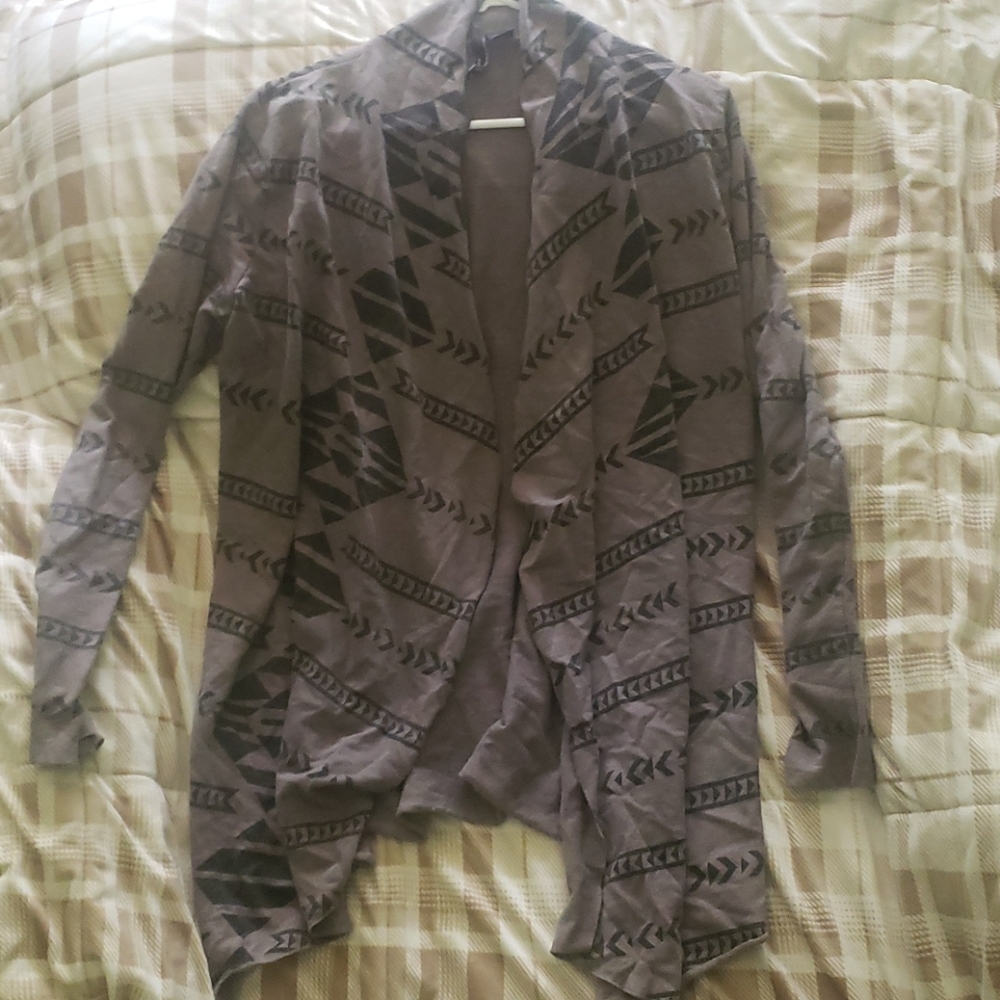 O'NEILL gray tribal open front cardigan